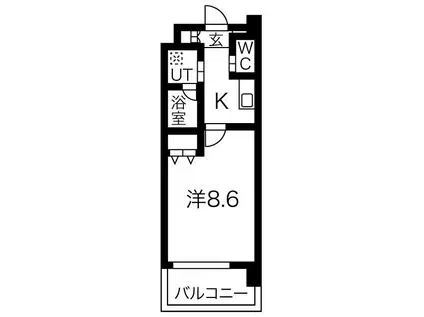 スプランディット新大阪III(1K/10階)の間取り写真