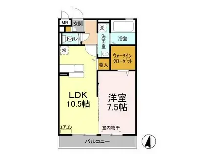 フェリシタ(1LDK/3階)の間取り写真