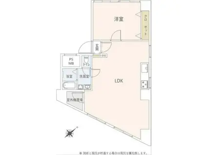 エフビル(1LDK/2階)の間取り写真