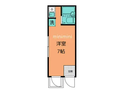 千石ロイヤルコート(ワンルーム/2階)の間取り写真