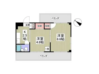 コスモマンション(2K/3階)の間取り写真