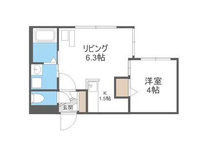 PRIMECOURT北円山(1LDK/1階)の間取り写真
