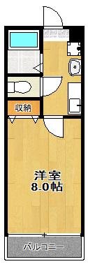 ラパンジール塚本(1K/3階)の間取り写真