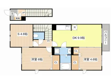 J ARDIN DE TOURNESOL(2SDK/2階)の間取り写真