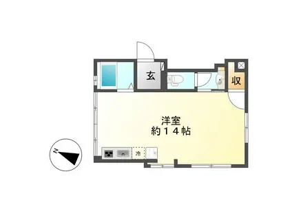吉田ビル(ワンルーム/1階)の間取り写真