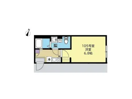 シー. ビー. グレイ東林間(1K/1階)の間取り写真