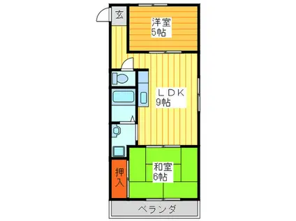 Mプラザ菱江(2LDK/2階)の間取り写真