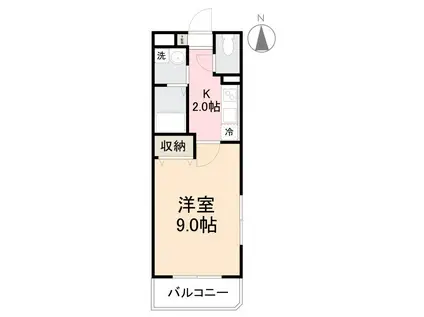 マリベール松並N・S(1K/3階)の間取り写真