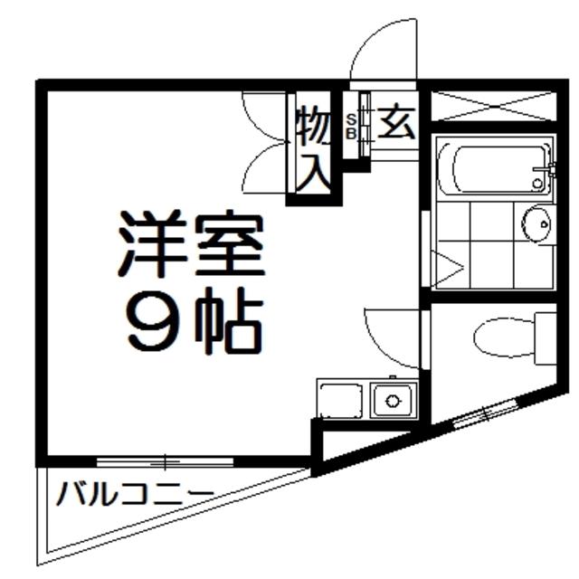シャンテー津田(1K/3階)の間取り写真