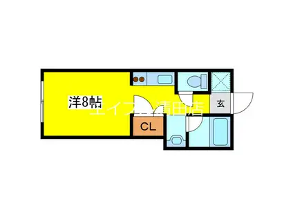 SMOTTO清田II(1K/1階)の間取り写真