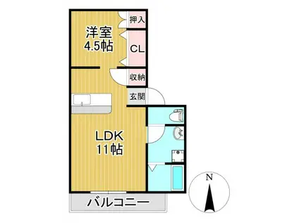 HEARTIAN CLAST(1LDK/2階)の間取り写真