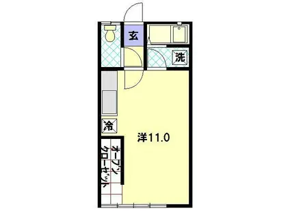 フラットフィールド(ワンルーム/2階)の間取り写真