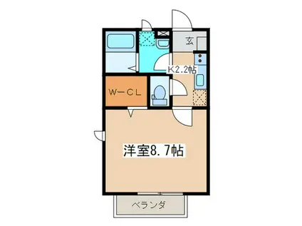 エルフィカーサ(1K/1階)の間取り写真