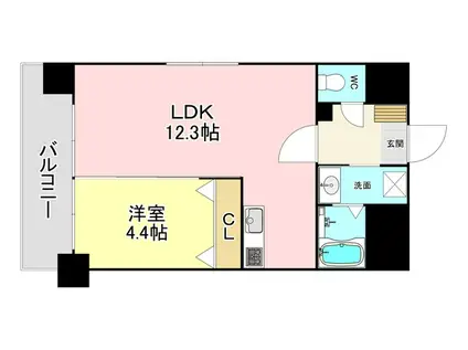 アヴァンセ片野グランデ(1LDK/13階)の間取り写真