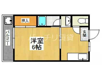 プリモレガーロ大濠(1DK/2階)の間取り写真