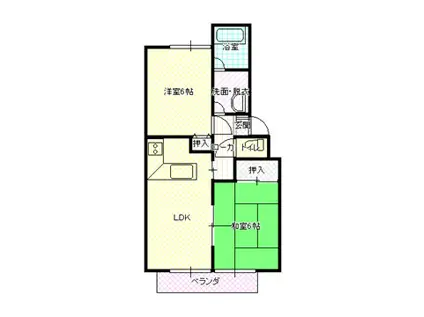 リバティ五智 B棟(2LDK/2階)の間取り写真