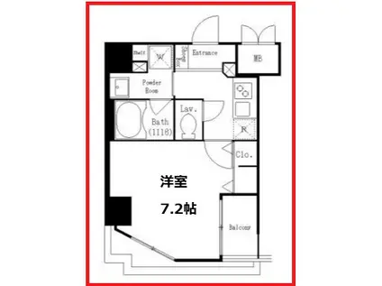 ケーディーエックスレジデンス両国(1K/3階)の間取り写真