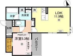 トリシア千躰(1LDK/2階)の間取り写真