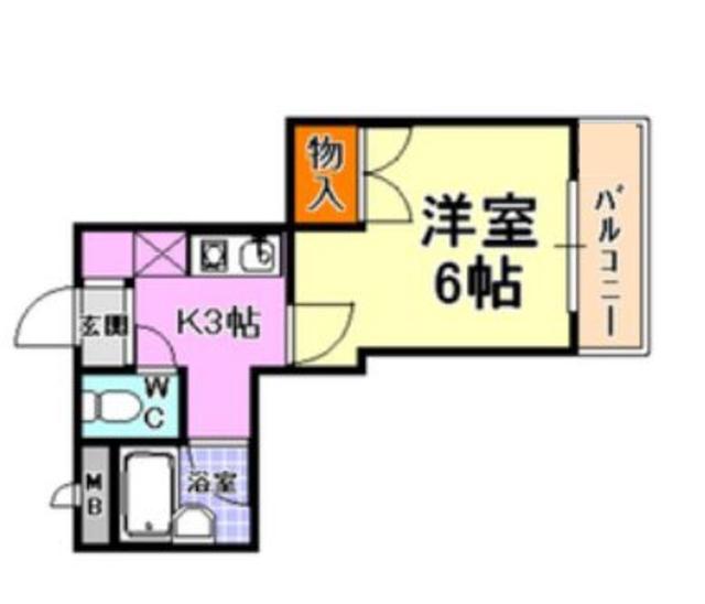 ロイヤルコート神戸岡本(1K/4階)の間取り写真