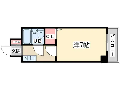 ノルデンハイム北(1K/8階)の間取り写真