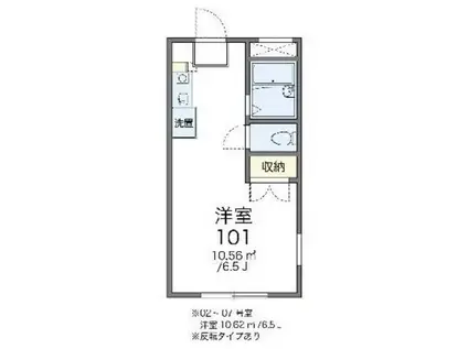 レオパレスルミエール(1K/2階)の間取り写真
