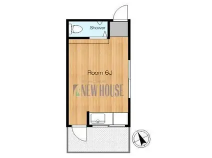 岡村アパート(ワンルーム/2階)の間取り写真