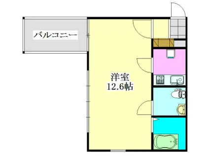 FLAT・Y(ワンルーム/3階)の間取り写真