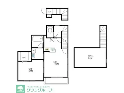 アジュテグラース清水が丘(1SLDK/2階)の間取り写真
