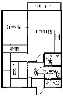 豊岡寿マンション(2LDK/1階)の間取り写真