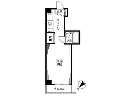 メゾンクリザンテム(ワンルーム/3階)の間取り写真