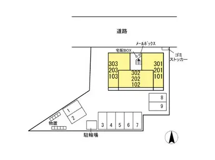 D-ROOM天神(1LDK/1階)の間取り写真