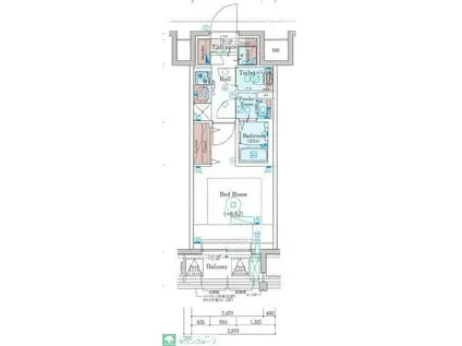 GENOVIA綾瀬II(1K/15階)の間取り写真