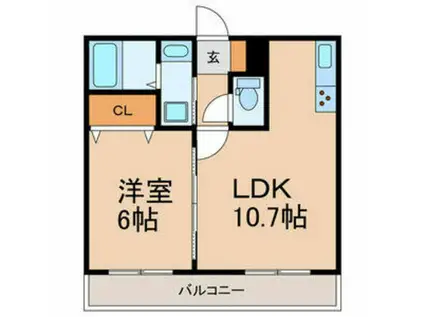 ドミールサワダ(1LDK/2階)の間取り写真
