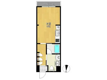 二子相原ビル(ワンルーム/6階)の間取り写真