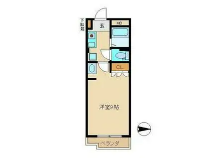 ラ・セゾンY・M(1K/3階)の間取り写真