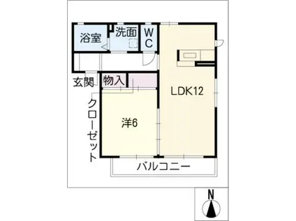 エクレール久手A棟(1LDK/1階)の間取り写真