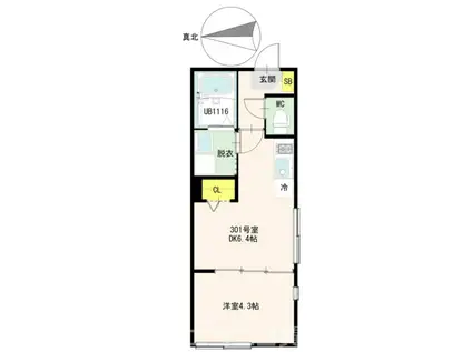 アーバンネクサス北千住(1DK/3階)の間取り写真