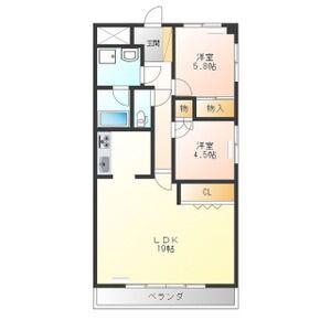 ネオ・ニシキ(2LDK/3階)の間取り写真