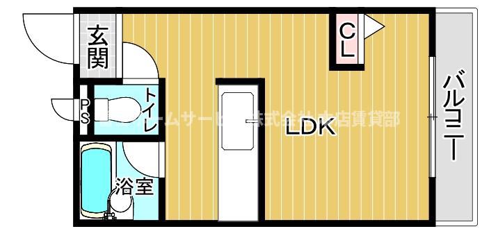 サニーハイツ住吉(1DK/4階)の間取り写真