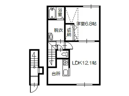  FGRAND(1LDK/2階)の間取り写真