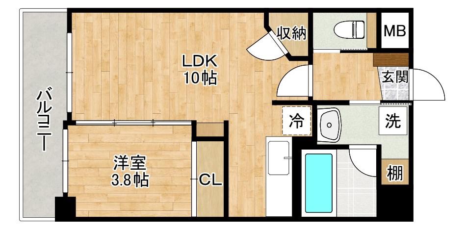 プルーム真鶴(1LDK/9階)の間取り写真