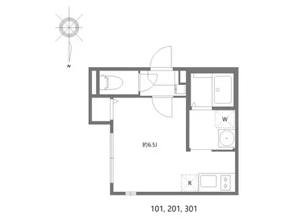 グランデハーモニー足立(ワンルーム/2階)の間取り写真