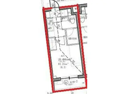 キューブ武蔵小杉(1K/1階)の間取り写真