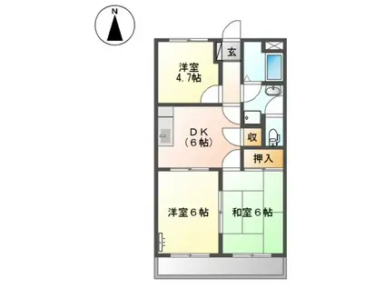 FLORENCE 吉野(3DK/2階)の間取り写真