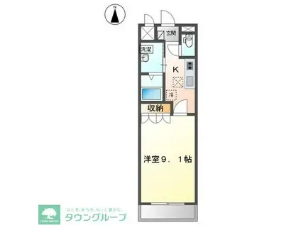 エルミタージュ(1K/1階)の間取り写真