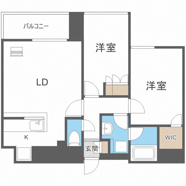 グランカーサ裏参道(2LDK/4階)の間取り写真
