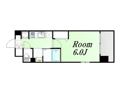 LUXE東三国ウエスト(1K/4階)の間取り写真