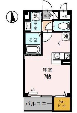 アダージェ小路(1K/2階)の間取り写真