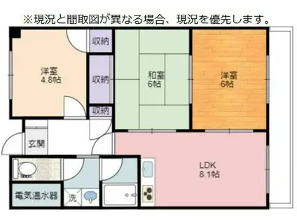 メゾンあおきⅡ号館(3LDK/2階)の間取り写真