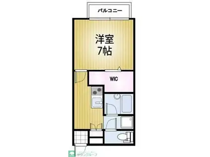 カサフローラ(1K/1階)の間取り写真